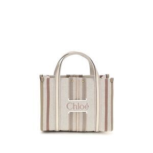 Chloé Beige Cotton Shoulder Women's Bag